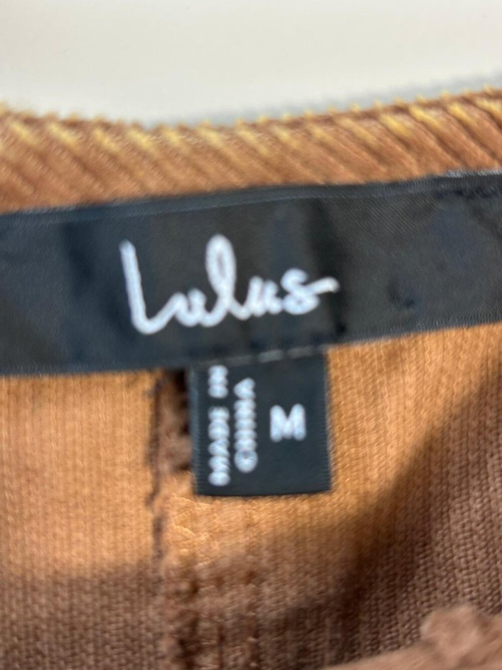 Lulus Brown Corduroy Pleated A-Line Mini Skirt Size M Cottagecore Fall - Picture 4 of 5